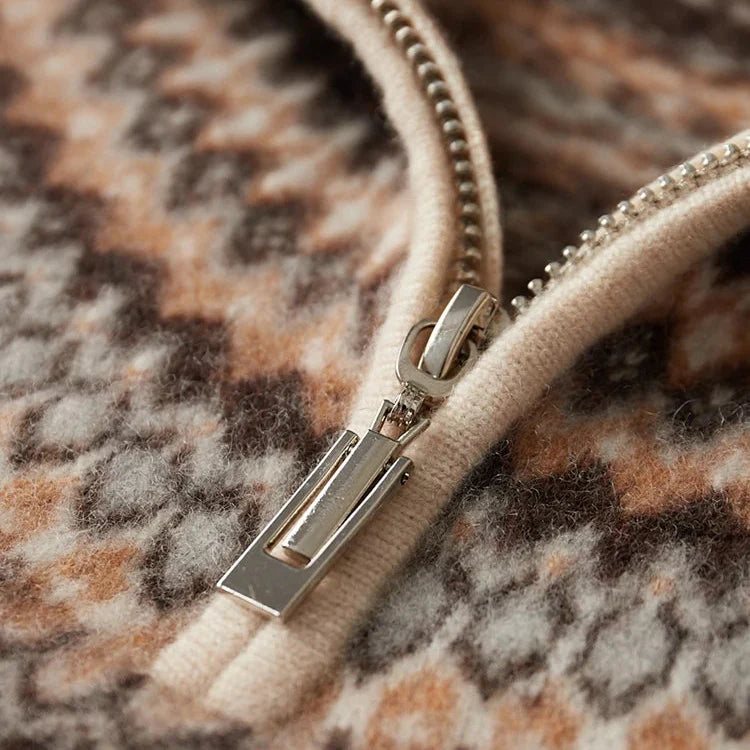 Elegante jersey de cachemira con cremallera