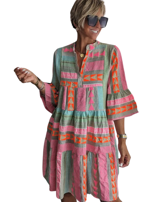 Elegante vestido de mujer de colores