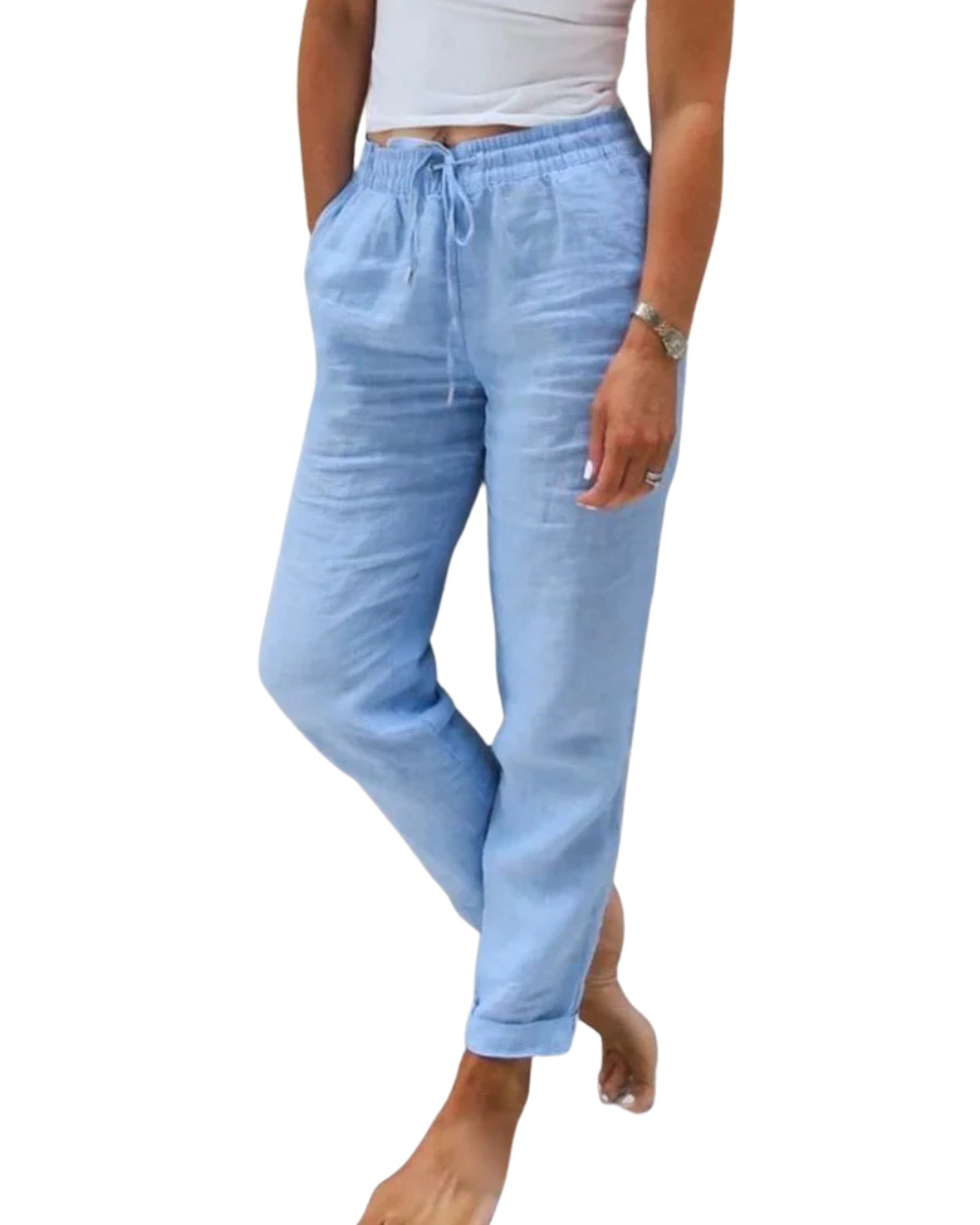 Cómodos pantalones de lino