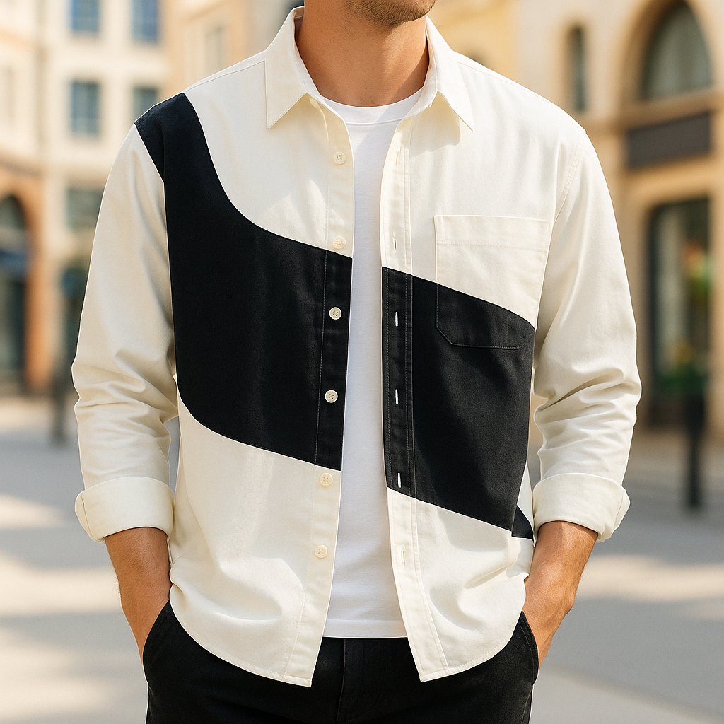 Camisa bicolor de algodón