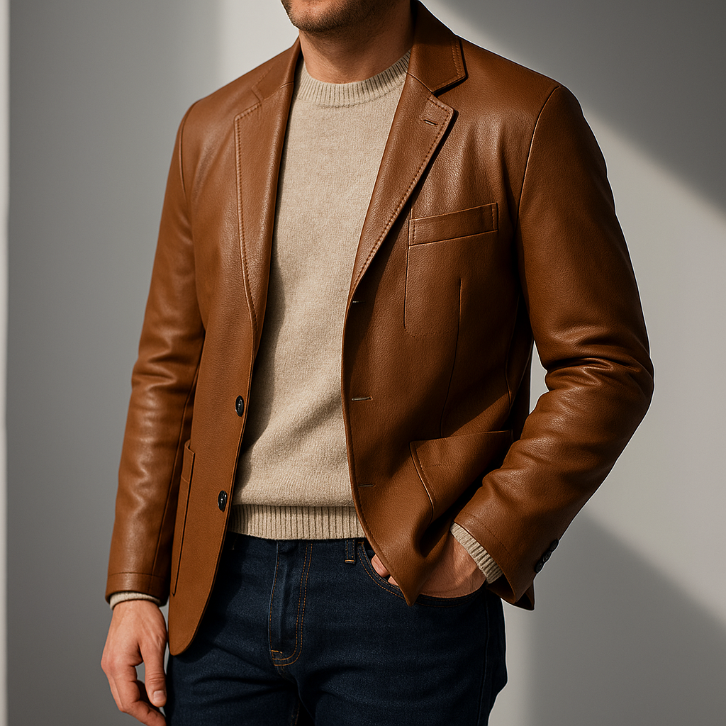 Elegante Blazer de piel para hombre