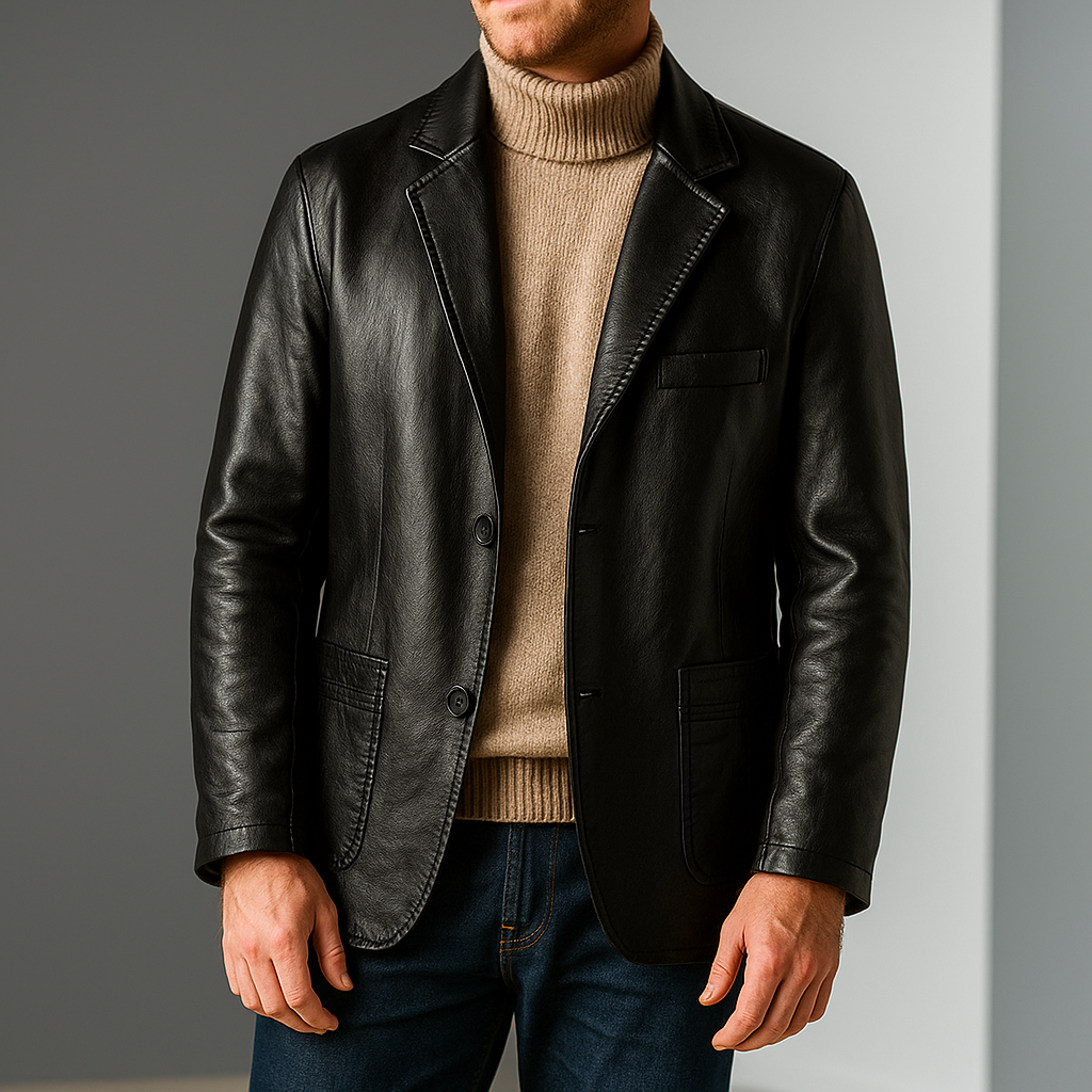 Elegante Blazer de piel para hombre