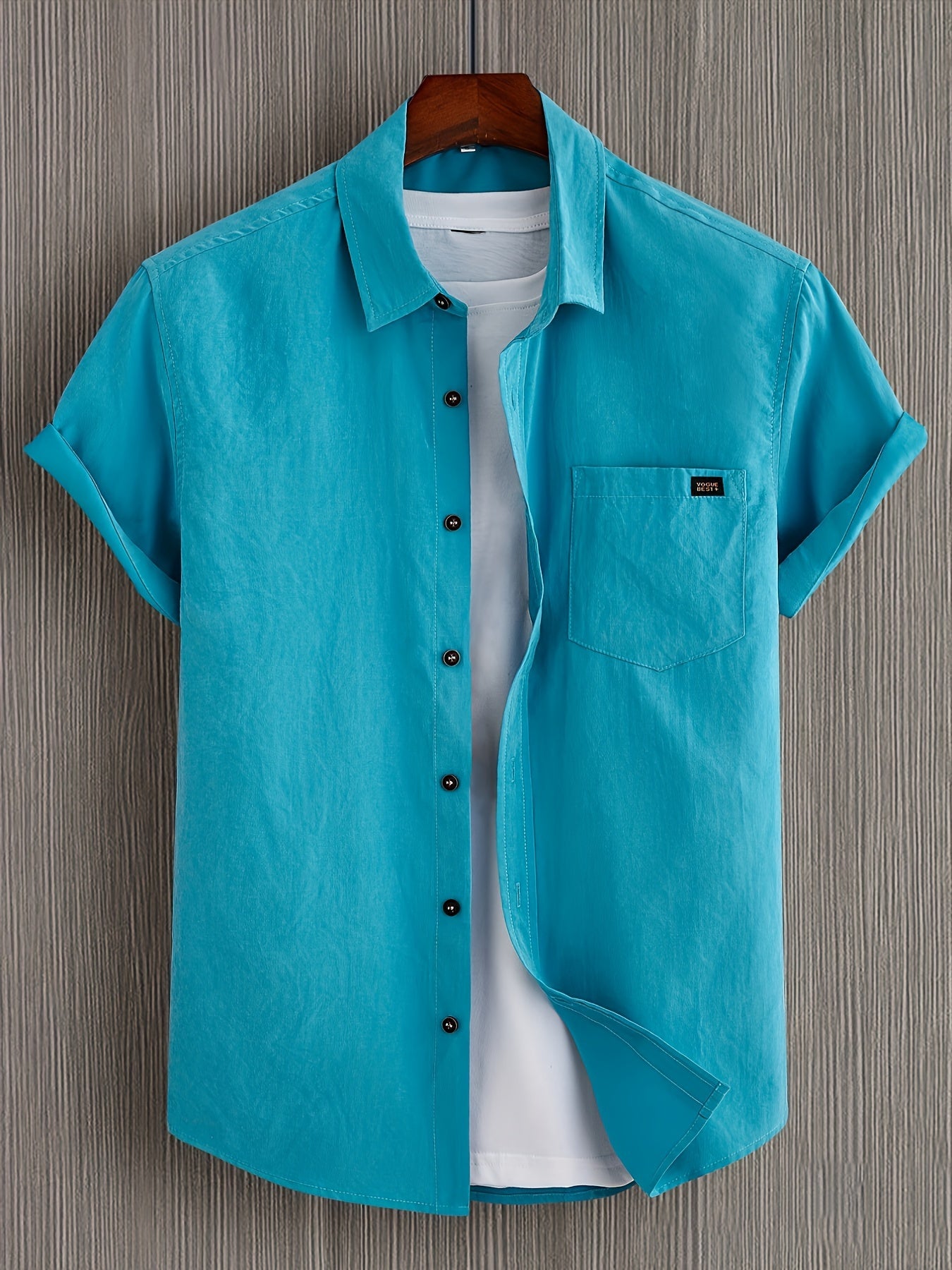 Camisa casual de algodón de manga corta