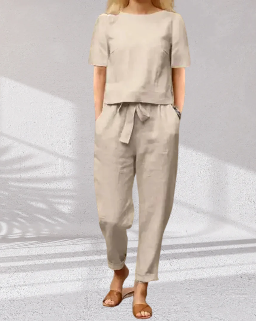 Elegante conjunto de algodón para mujer