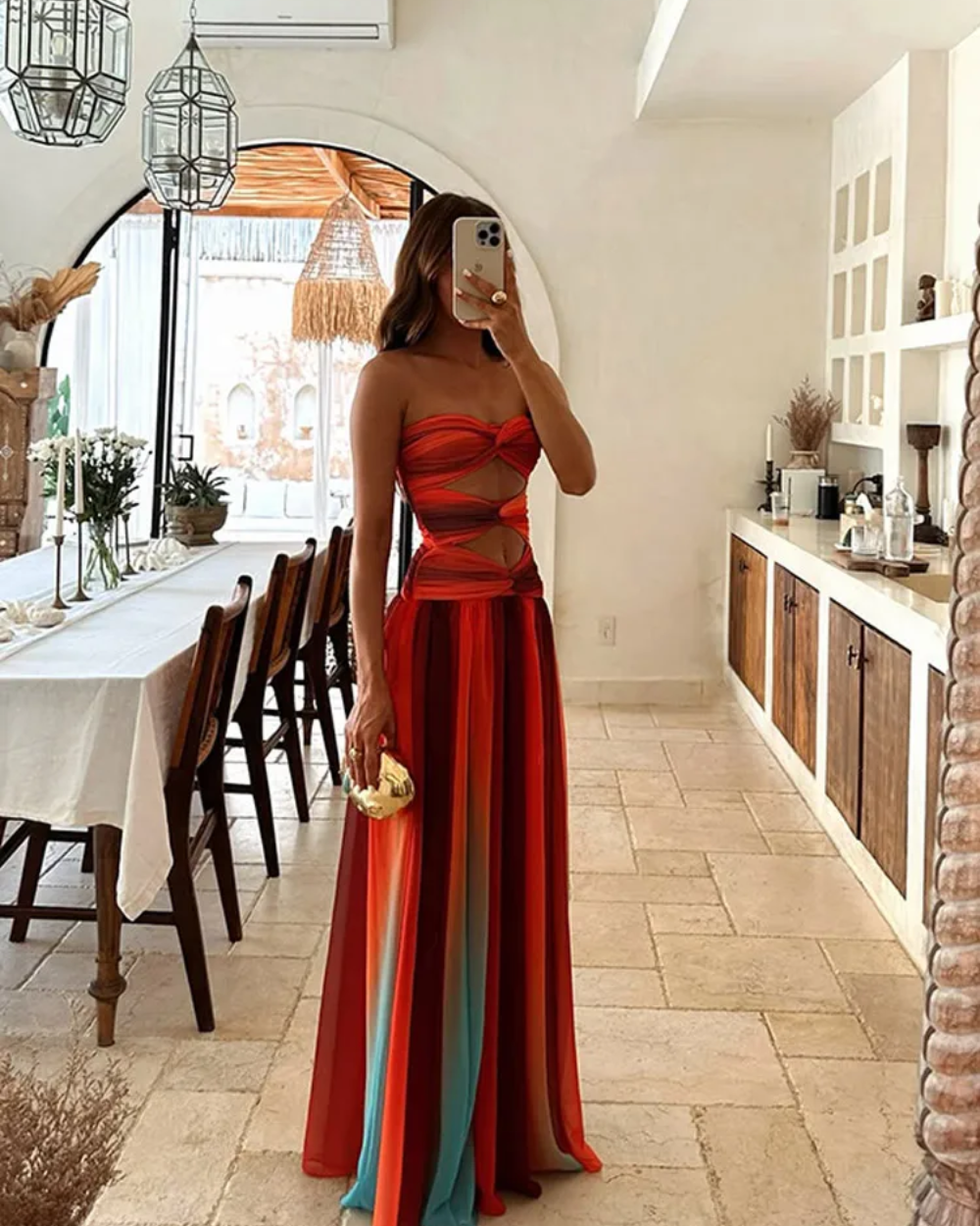 Valentina Elegante Maxi Vestido