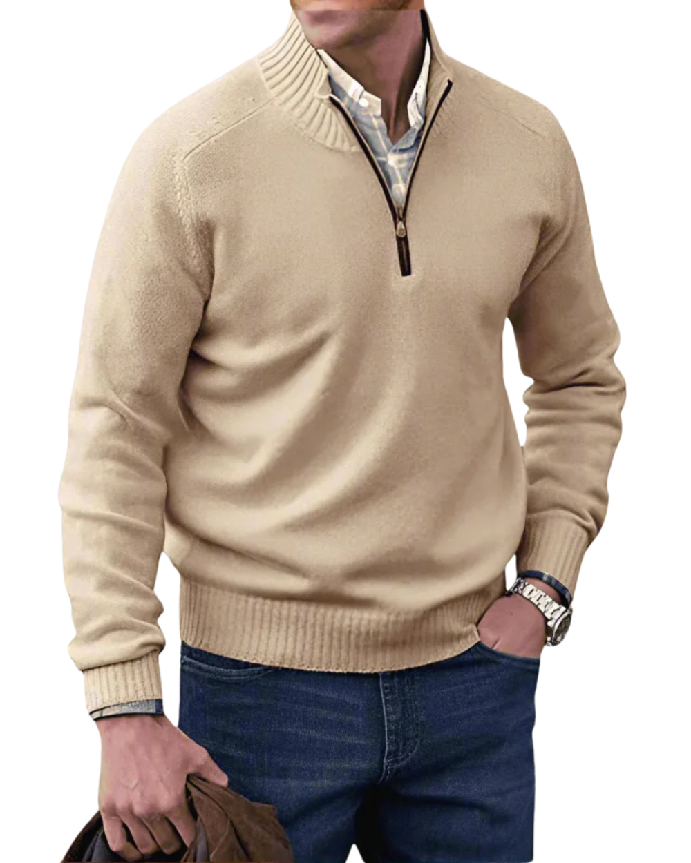 Jersey informal con cremallera