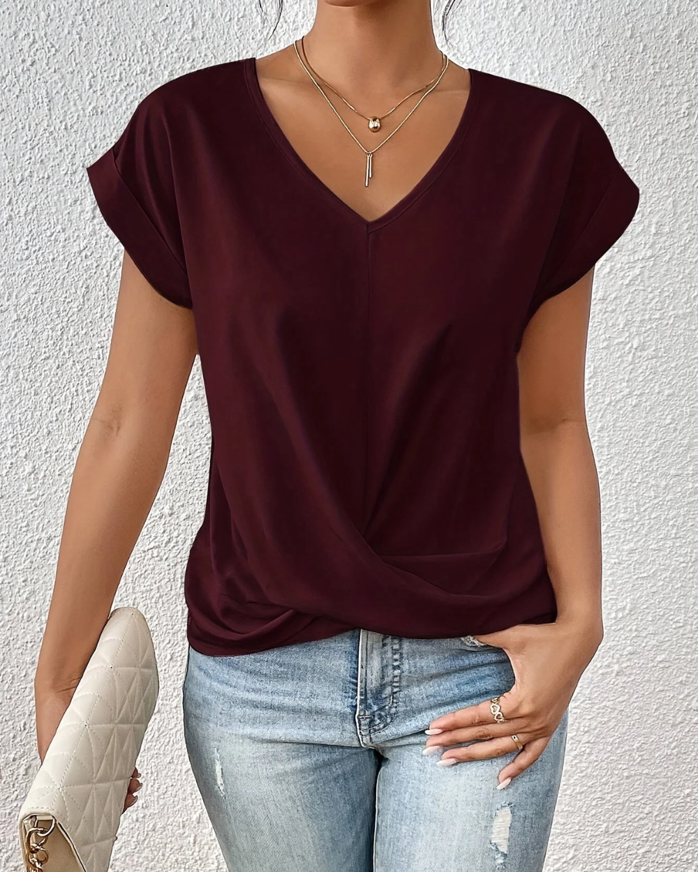 Top con cuello en V