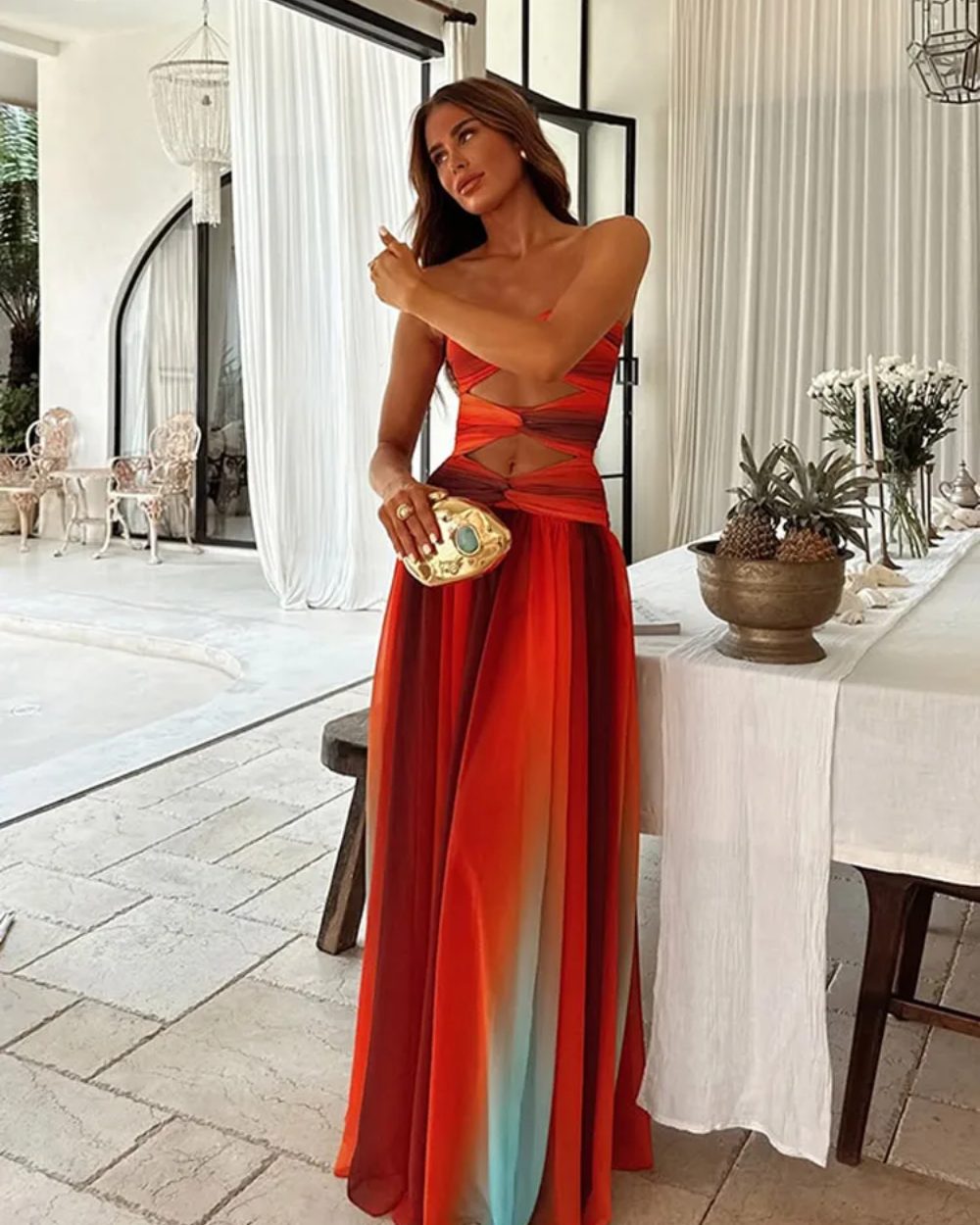 Valentina Elegante Maxi Vestido