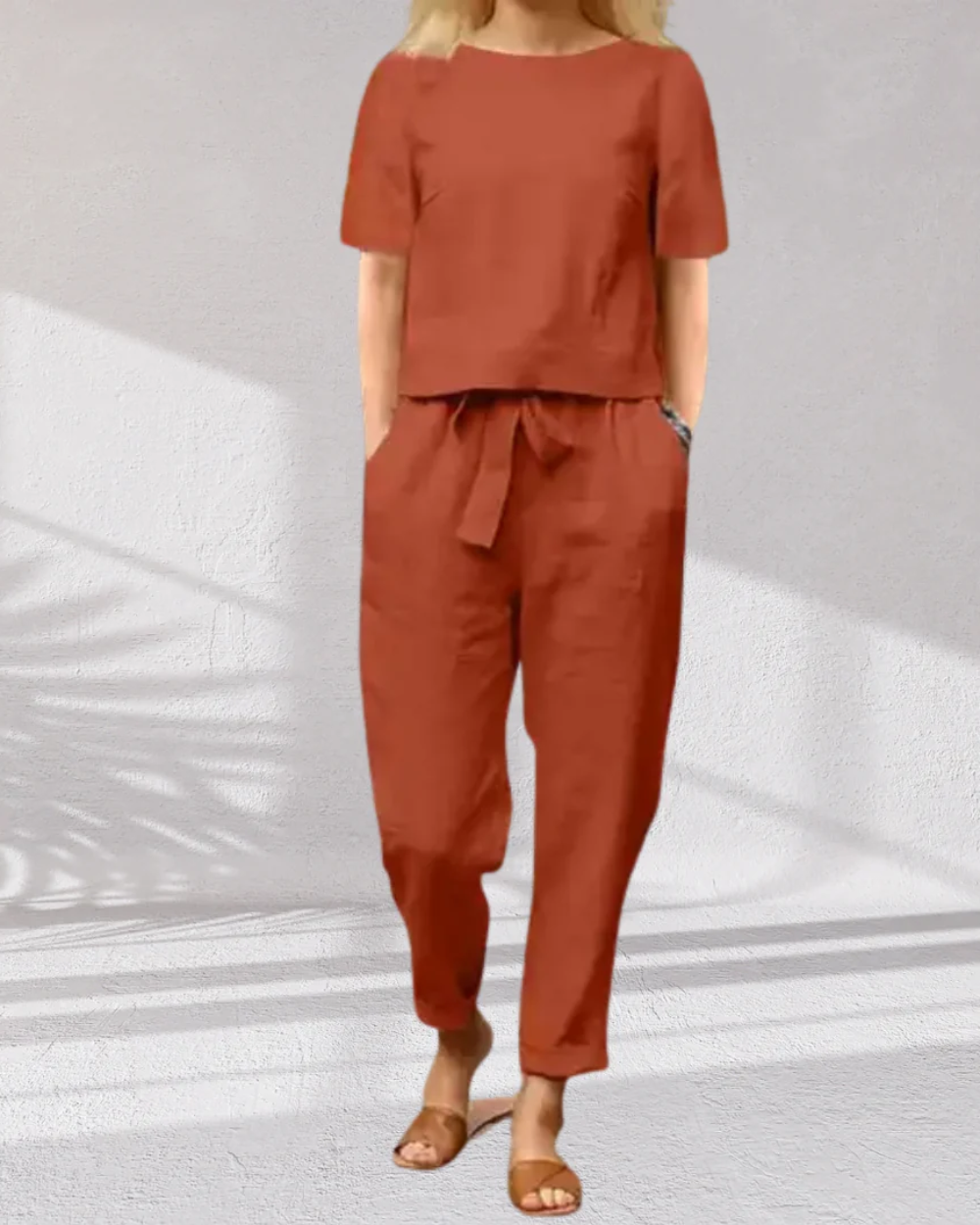 Elegante conjunto de algodón para mujer