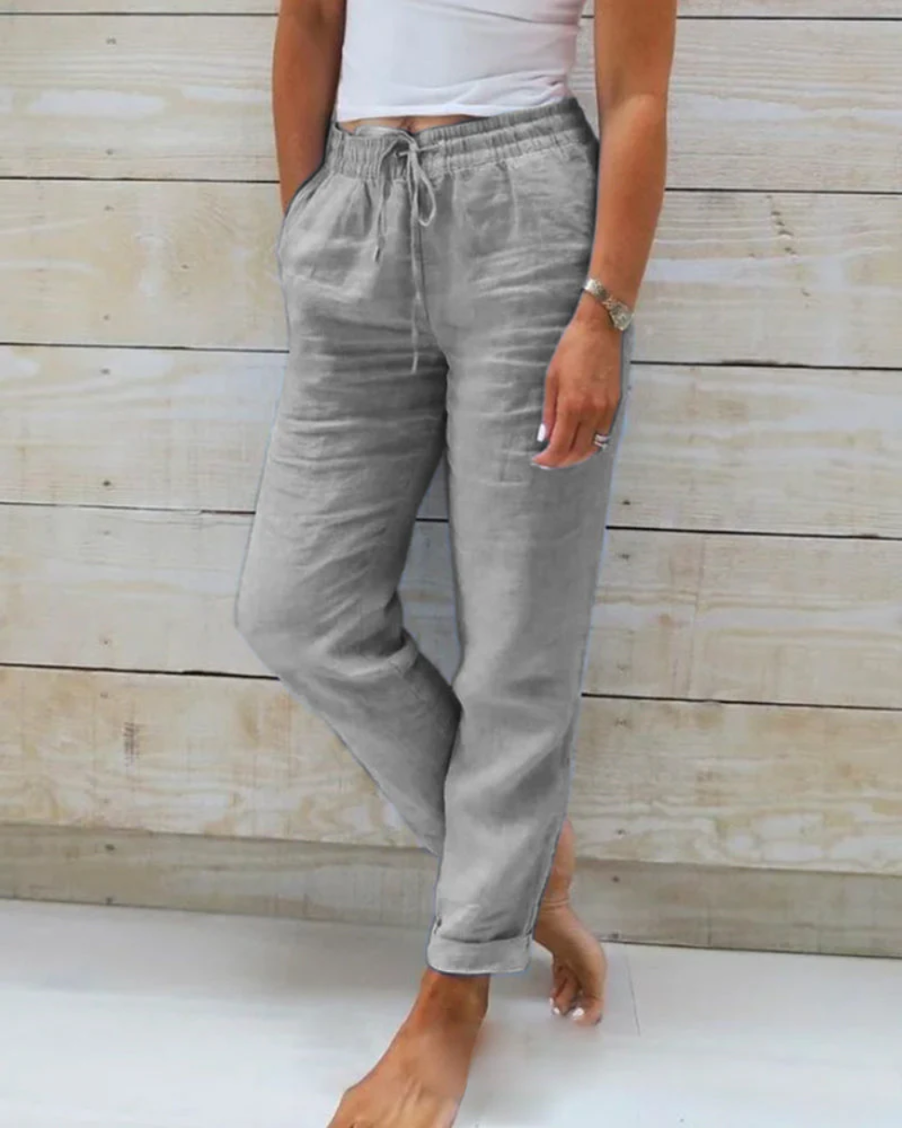 Cómodos pantalones de lino