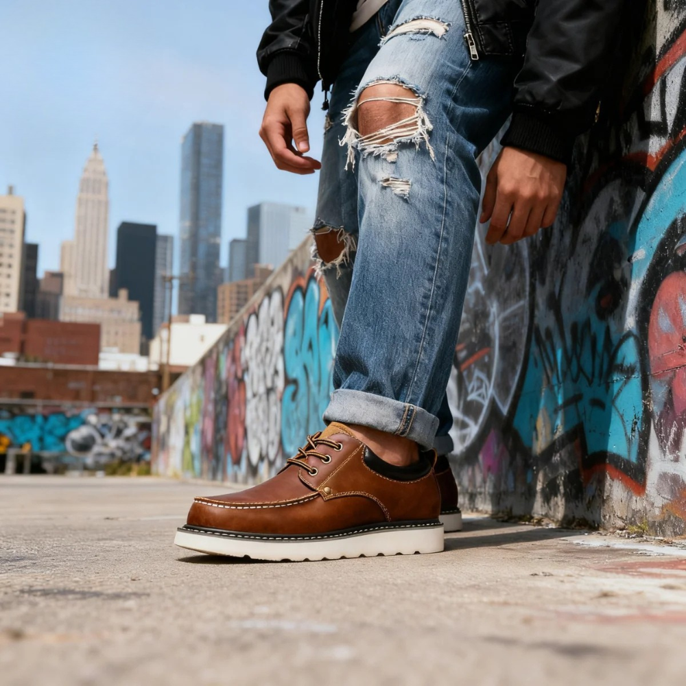 Zapatos retro casuales de cuero