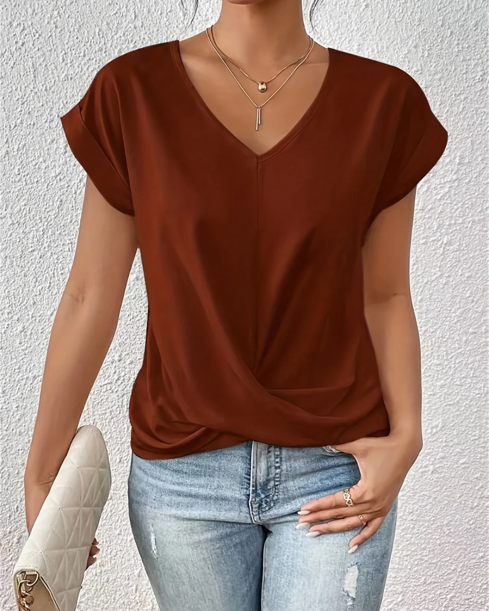 Top con cuello en V
