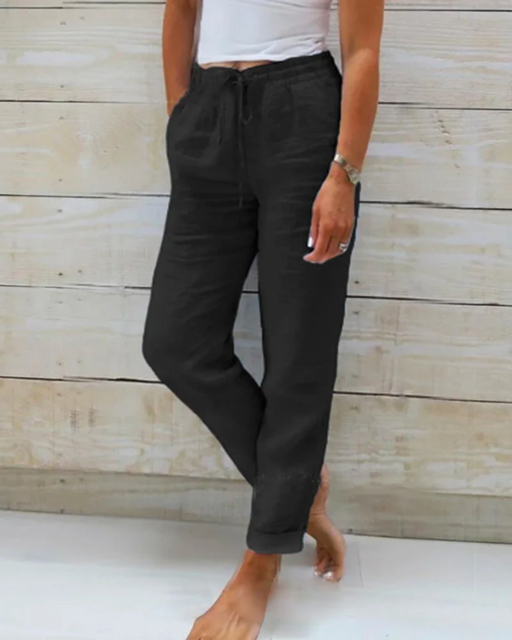 Cómodos pantalones de lino