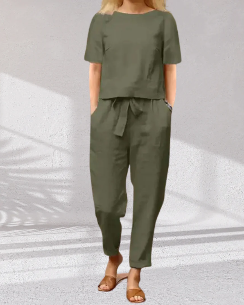 Elegante conjunto de algodón para mujer