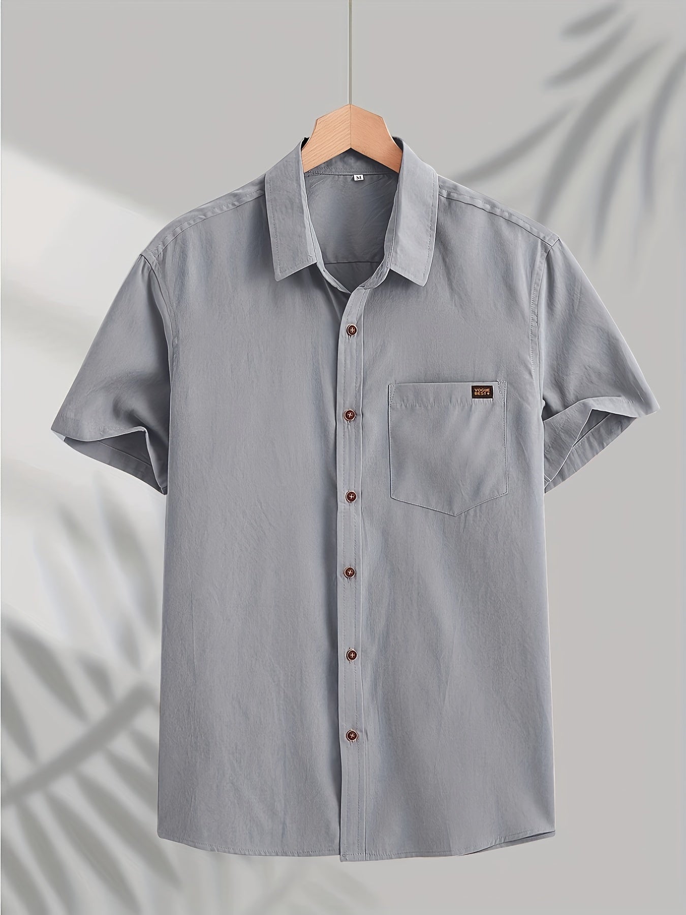 Camisa casual de algodón de manga corta