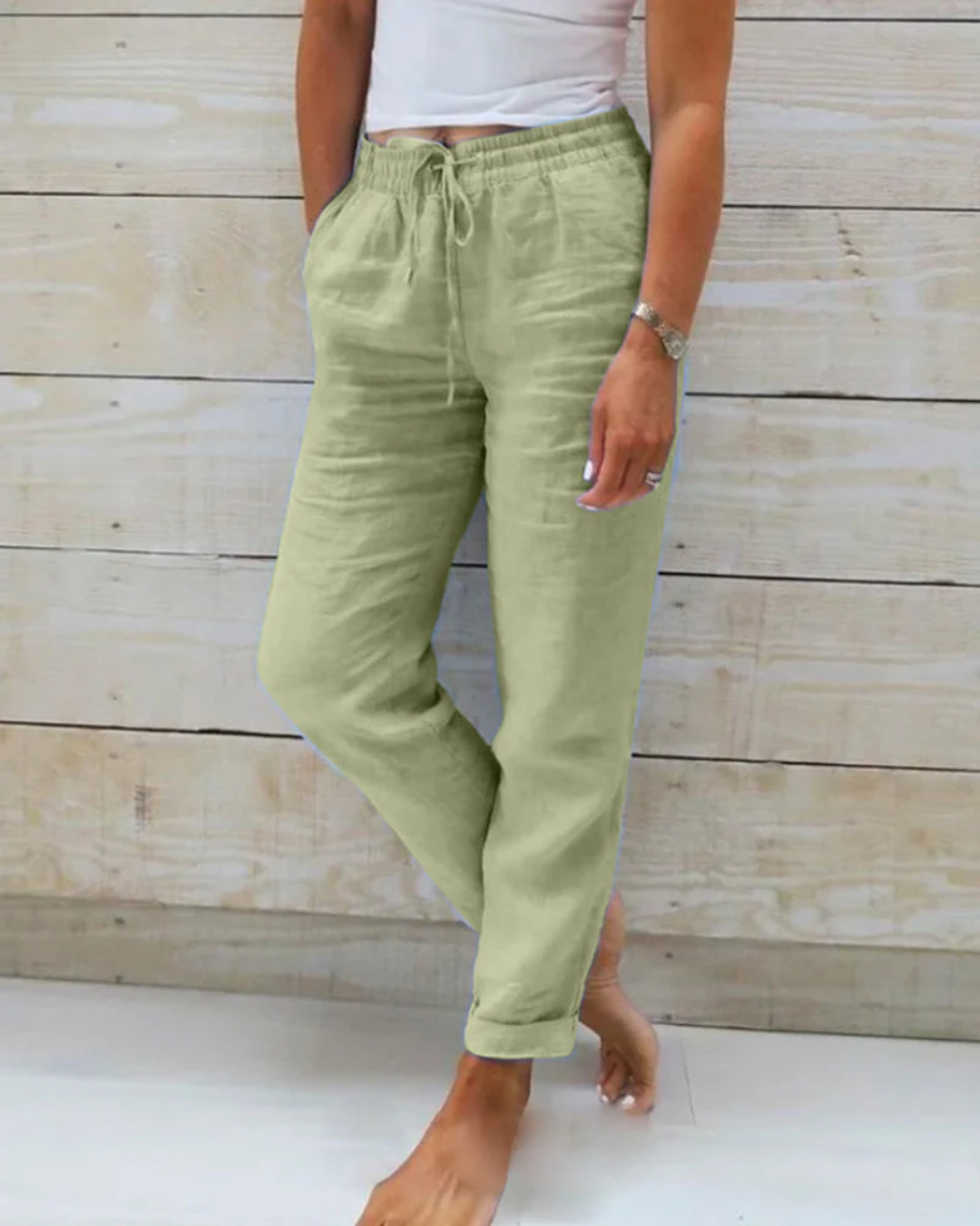 Cómodos pantalones de lino