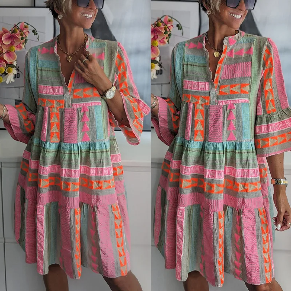 Elegante vestido de mujer de colores