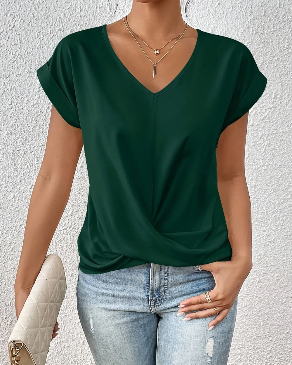 Top con cuello en V