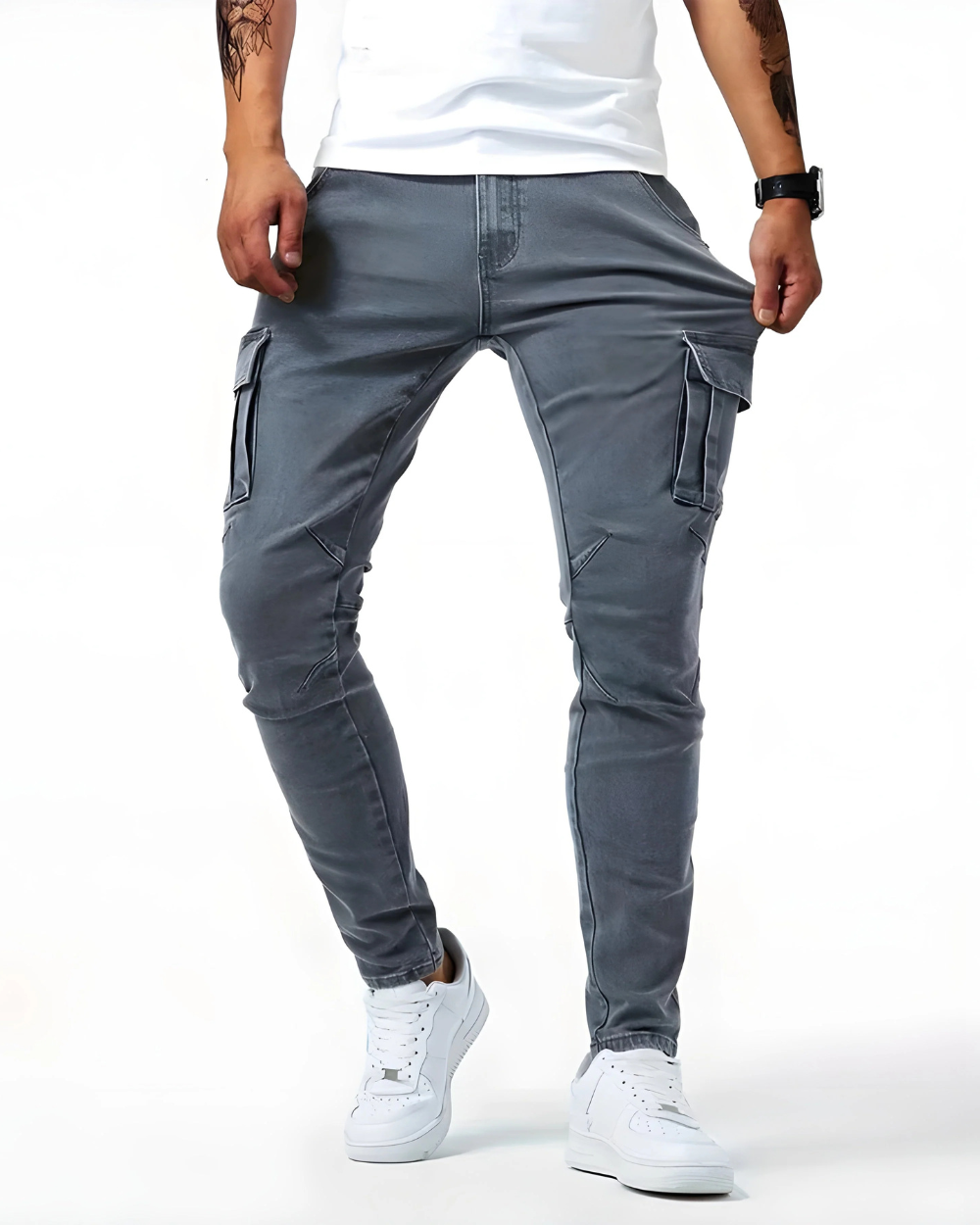 Pantalón Cargo Stretch Marino