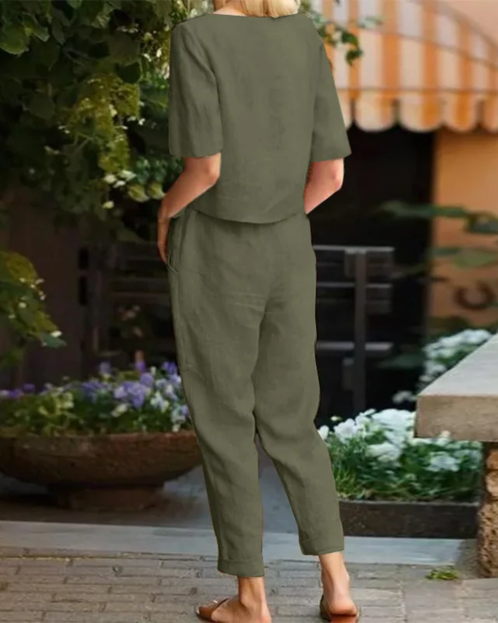 Elegante conjunto de algodón para mujer