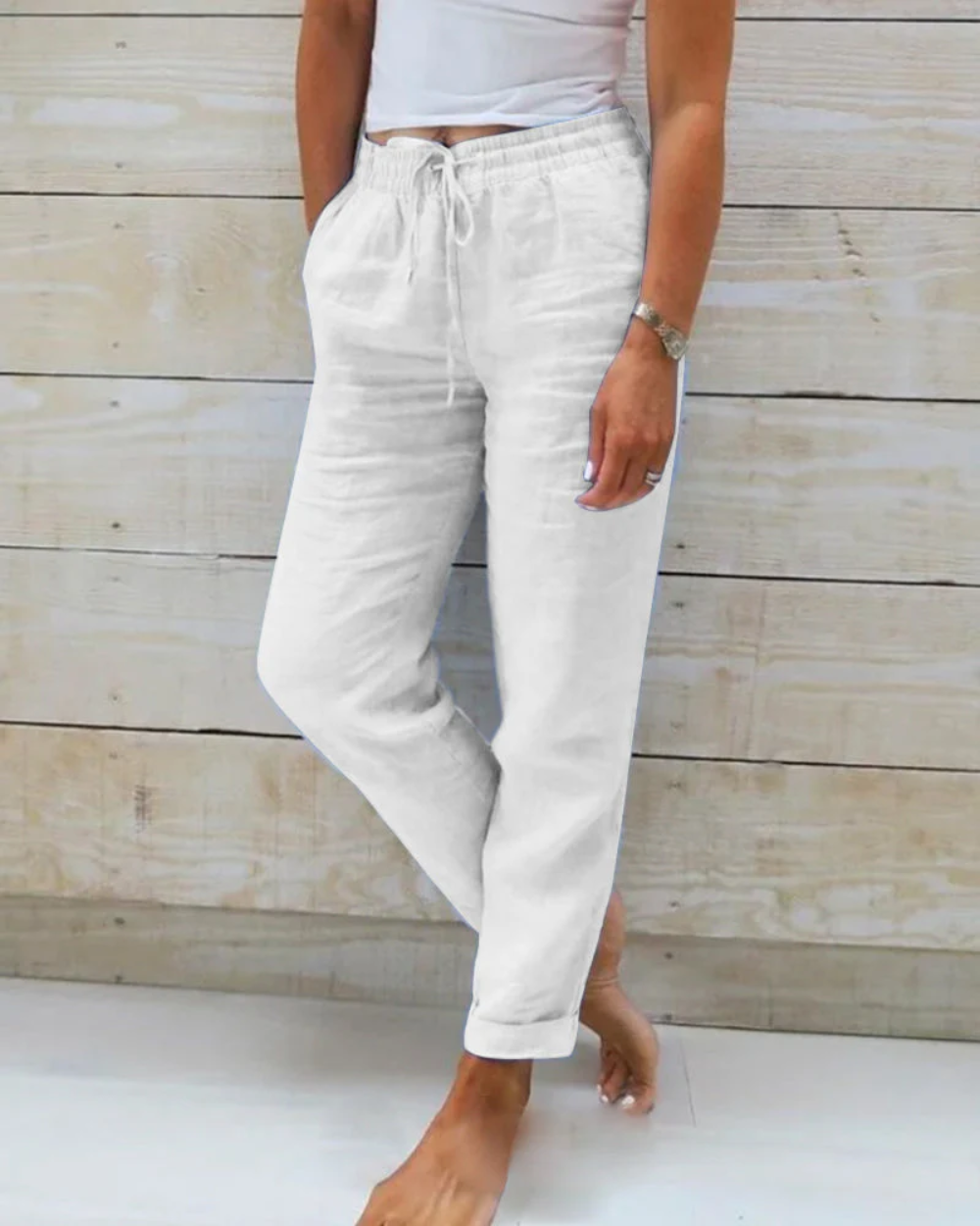Cómodos pantalones de lino