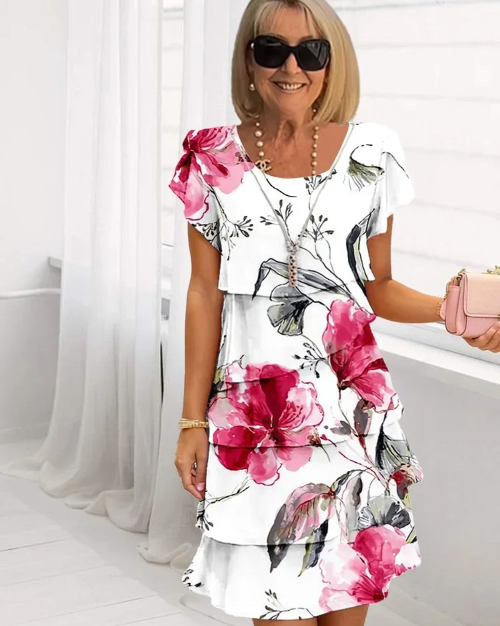 Elegante vestido floral de primavera