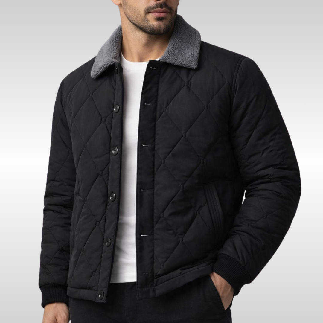 Elegante chaqueta bomber acolchada de forro polar