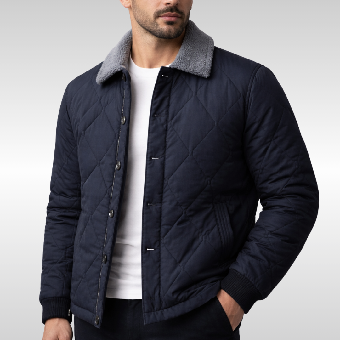 Elegante chaqueta bomber acolchada de forro polar