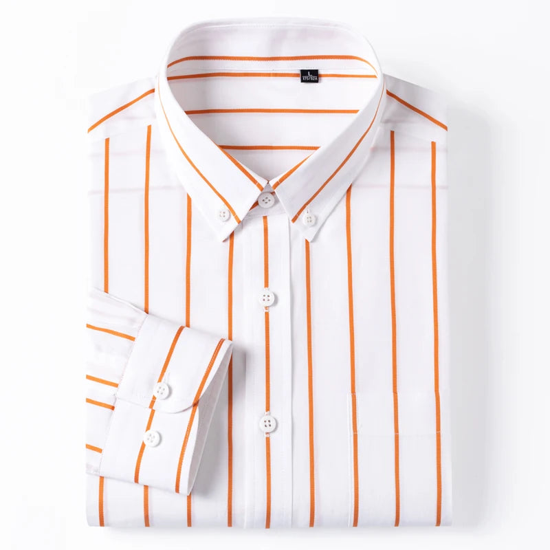 Elegante camisa de algodón a rayas