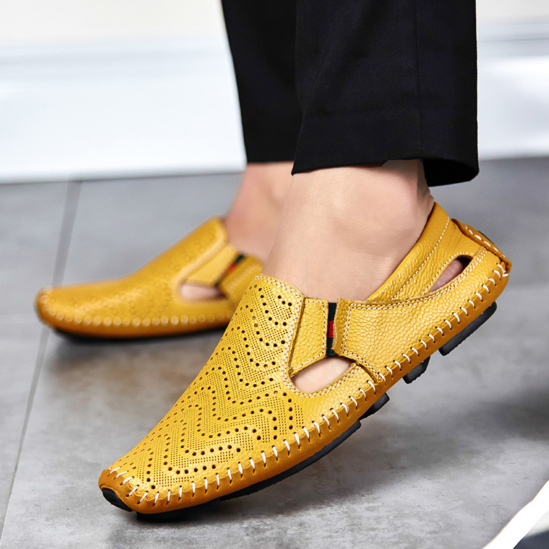 Sandalias de piel con tiras