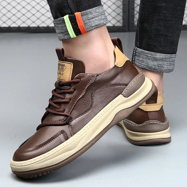 Zapatos de piel con suela alta