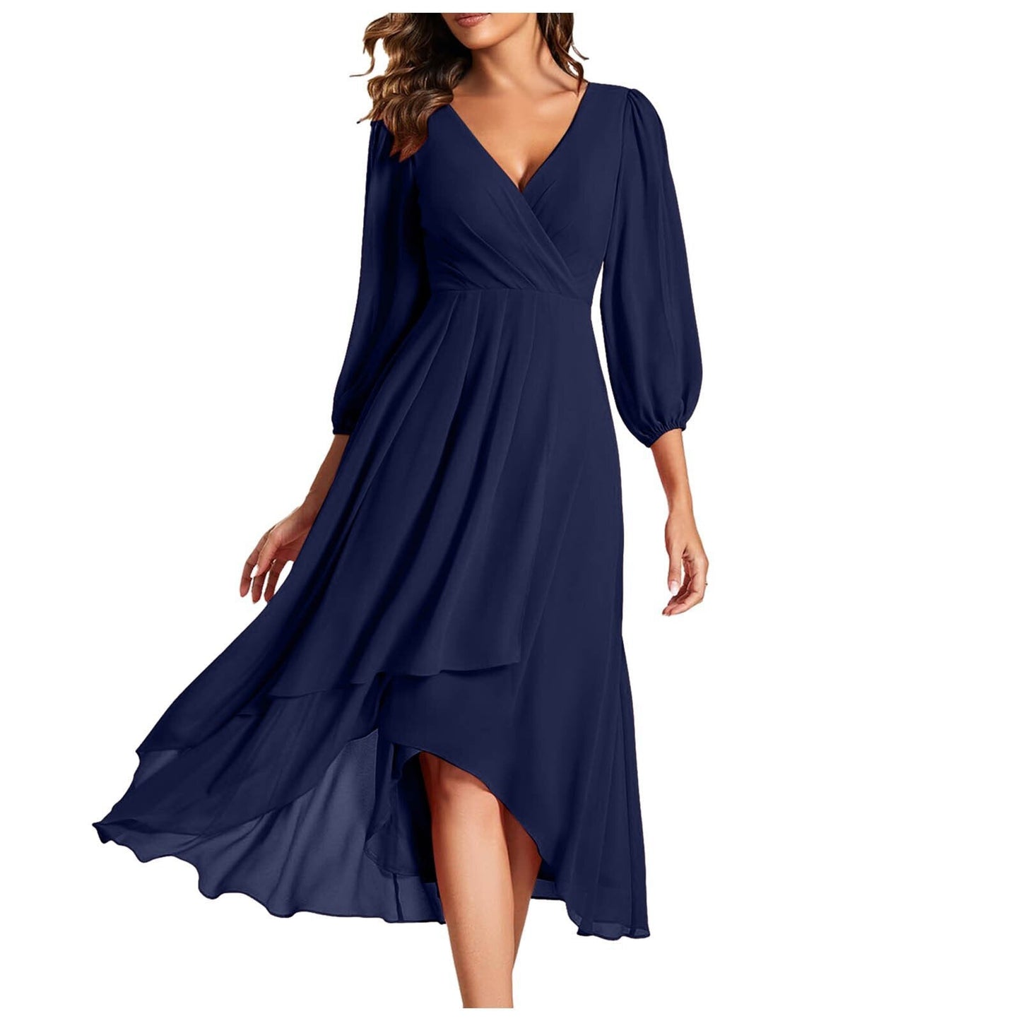 Elegante vestido largo con escote en V