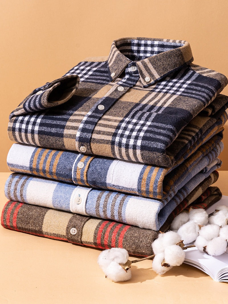 Camisa de cuadros de algodón