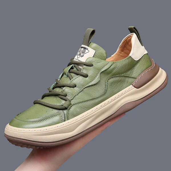 Zapatos de piel con suela alta