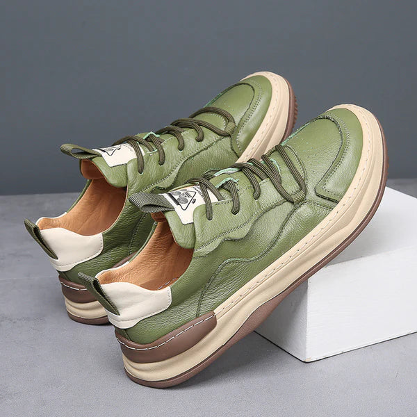 Zapatos de piel con suela alta