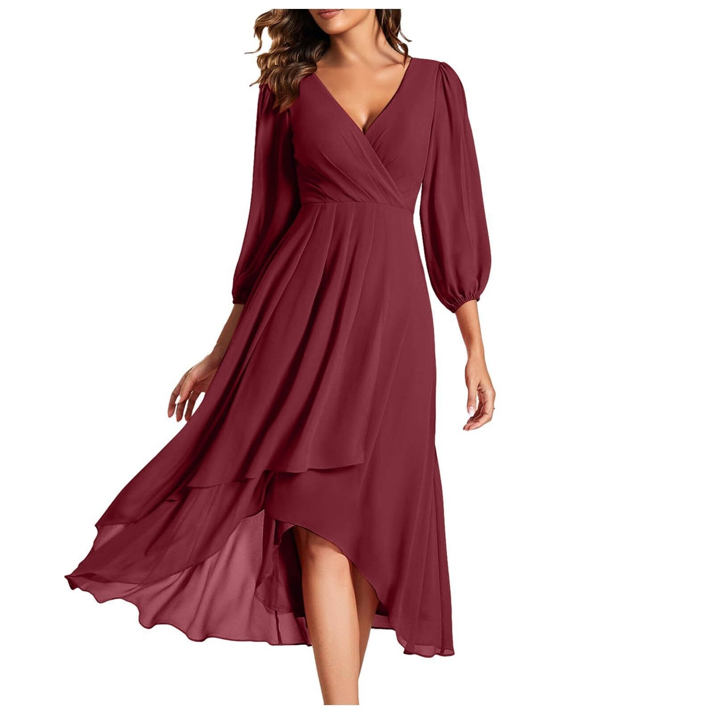 Elegante vestido largo con escote en V