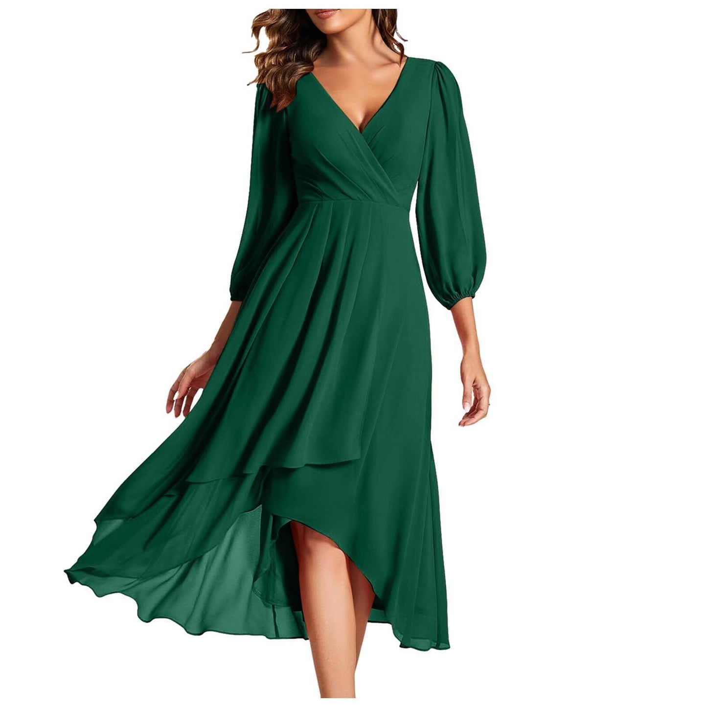 Elegante vestido largo con escote en V