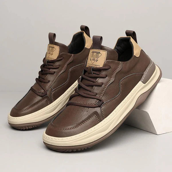 Zapatos de piel con suela alta