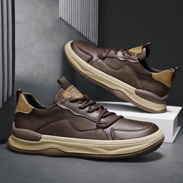Zapatos de piel con suela alta