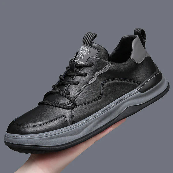 Zapatos de piel con suela alta