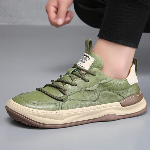 Zapatos de piel con suela alta
