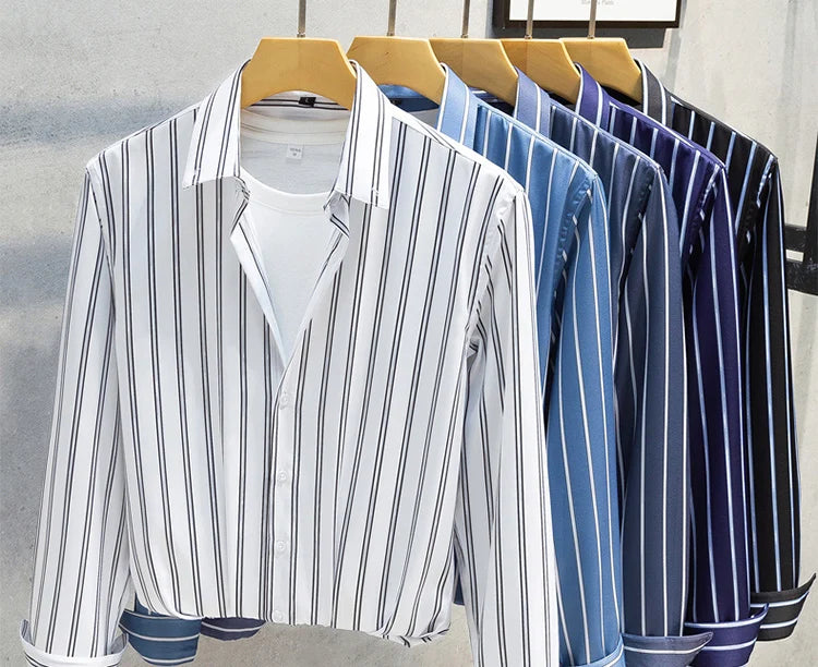 Elegante camisa de rayas para hombre