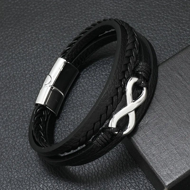 Símbolo Musical Pulsera de cuero para hombre