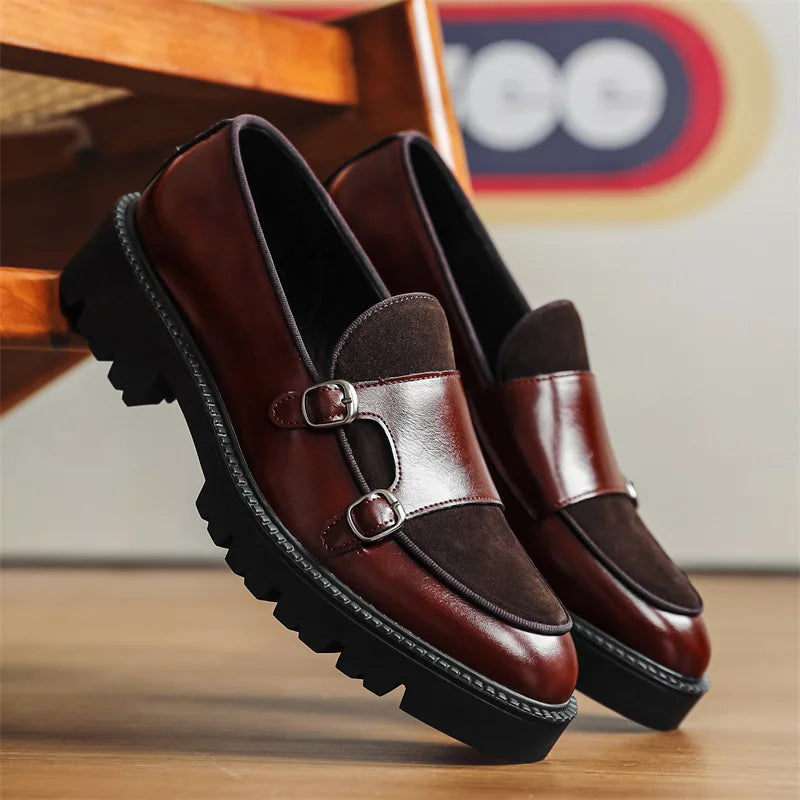 Mocasines elegantes de cuero genuino