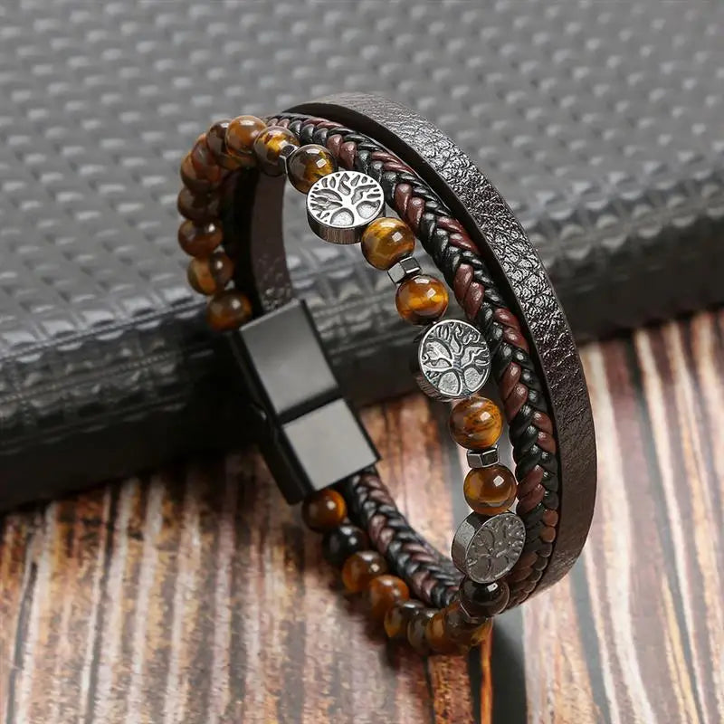 Pulsera clásica de cuero para hombre