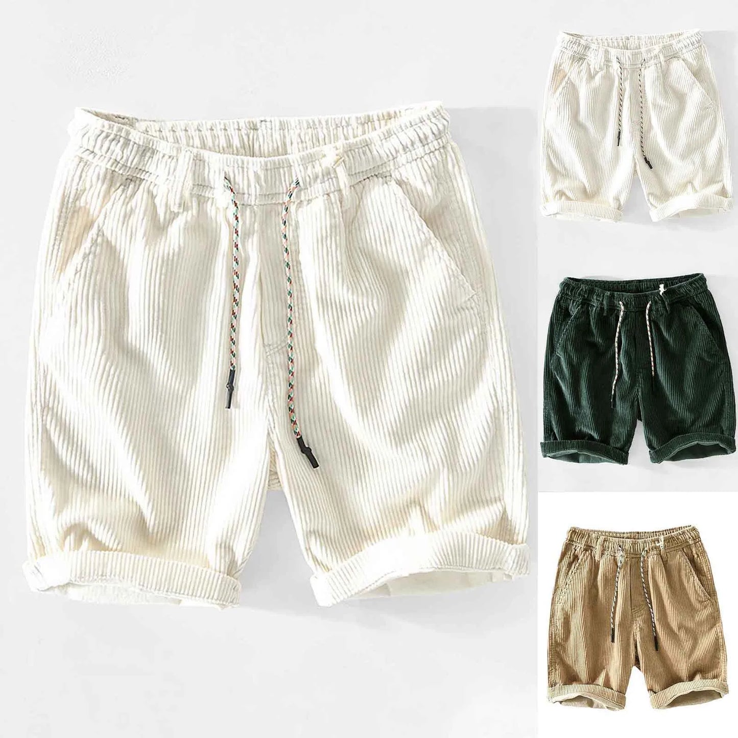 Elegantes pantalones cortos de pana