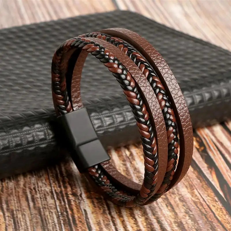 Pulsera clásica de cuero para hombre