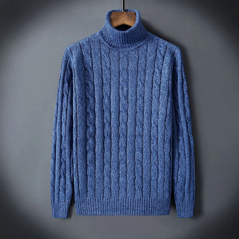 Elegante jersey de lana de cuello alto