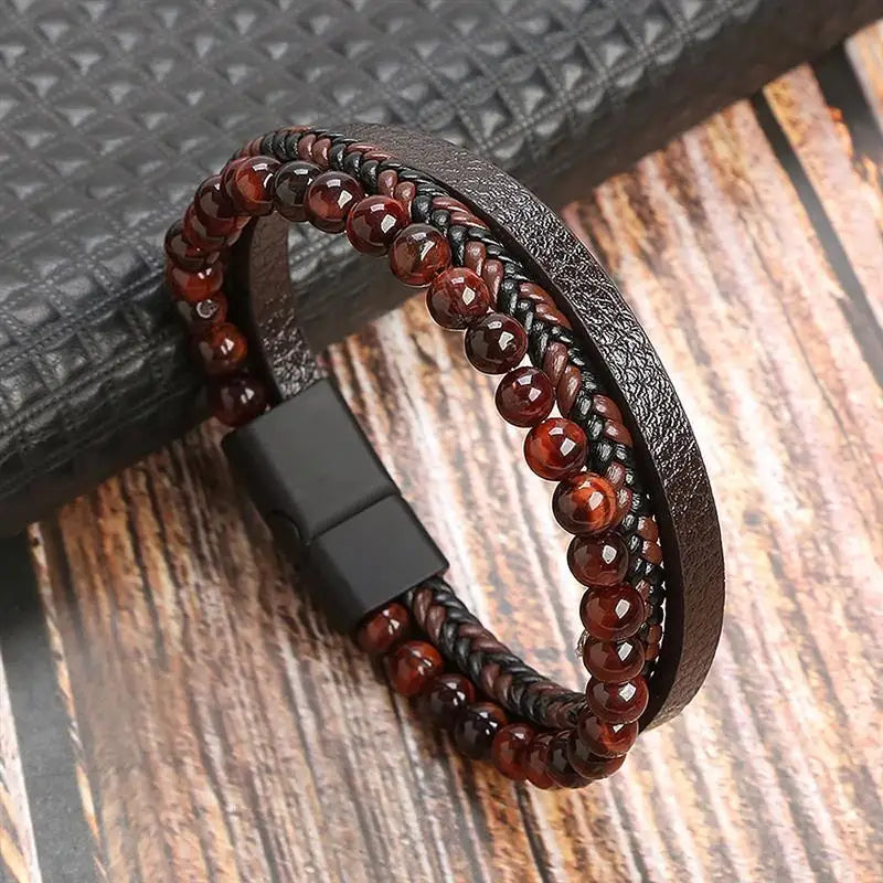 Pulsera clásica de cuero para hombre