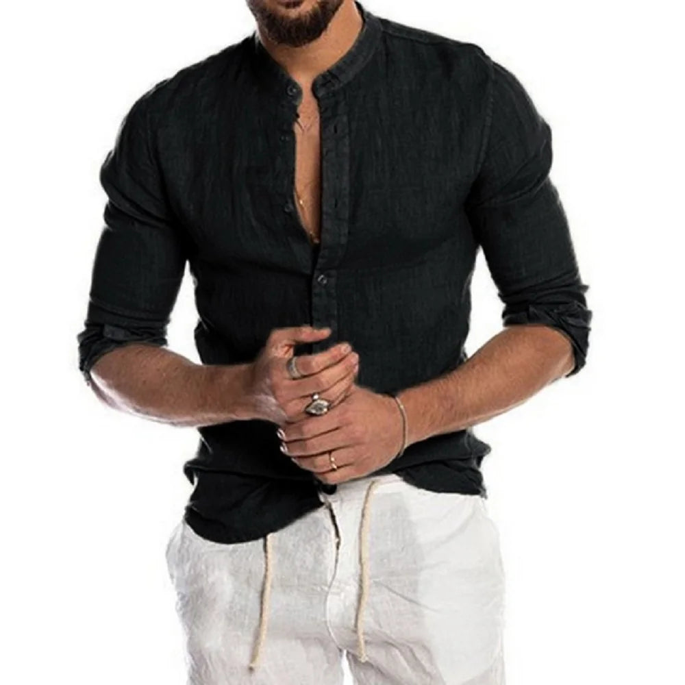 Camisa de lino y algodón